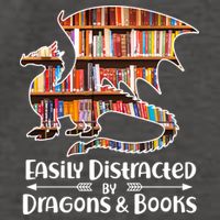 Easily Distracted By Dragons And Books Vector Backpack