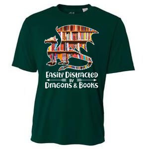 Easily Distracted By Dragons And Books Cooling Performance Crew T-Shirt