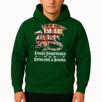 Easily Distracted By Dragons And Books Hoodie