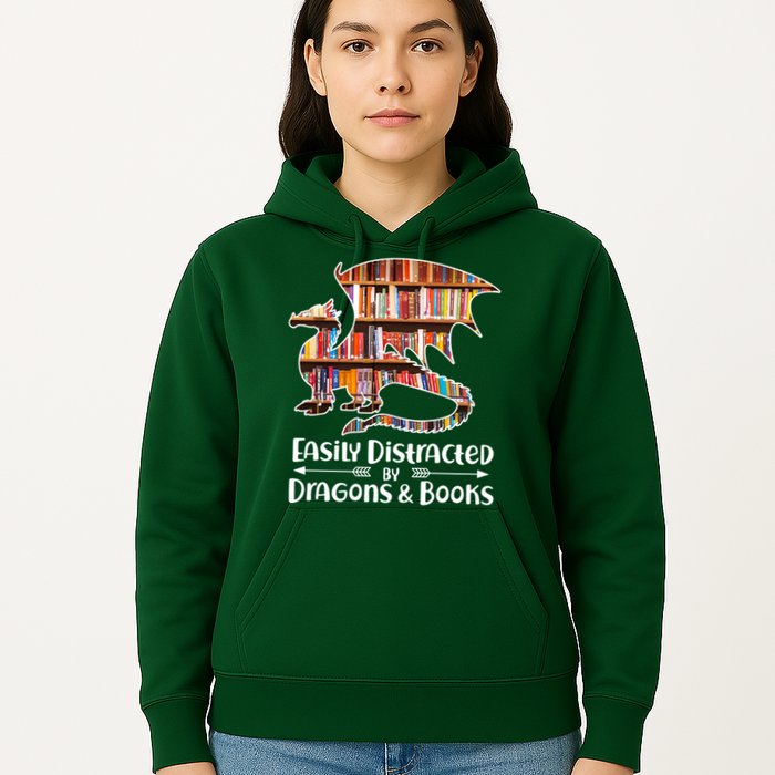 Easily Distracted By Dragons And Books Hoodie