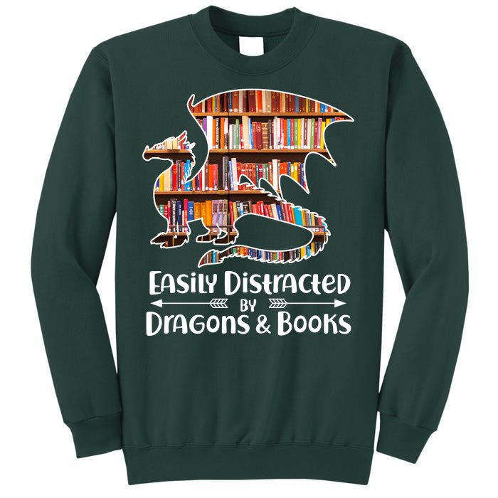 Easily Distracted By Dragons And Books Sweatshirt