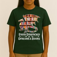 Easily Distracted By Dragons And Books T-Shirt