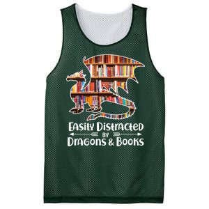 Easily Distracted By Dragons And Books Mesh Reversible Basketball Jersey Tank