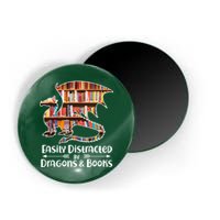 Easily Distracted By Dragons And Books Magnet