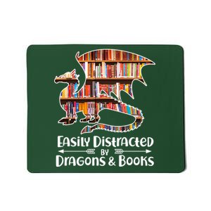 Easily Distracted By Dragons And Books Mousepad