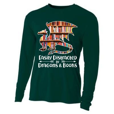 Easily Distracted By Dragons And Books Cooling Performance Long Sleeve Crew