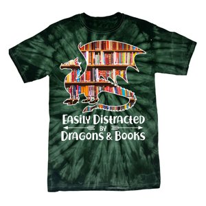 Easily Distracted By Dragons And Books Tie-Dye T-Shirt