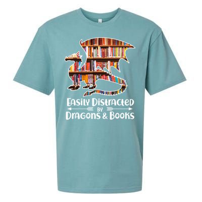 Easily Distracted By Dragons And Books Sueded Cloud Jersey T-Shirt