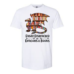 Easily Distracted By Dragons And Books Softstyle CVC T-Shirt