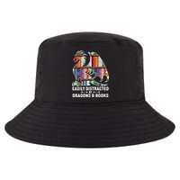 Easily Distracted By Dragons and Books Fantasy Book Lover Cool Comfort Performance Bucket Hat