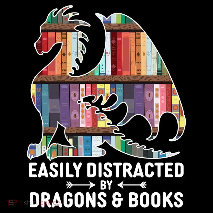Easily Distracted By Dragons and Books Fantasy Book Lover Flexfit Unipanel Trucker Cap