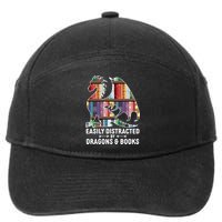 Easily Distracted By Dragons and Books Fantasy Book Lover 7-Panel Snapback Hat