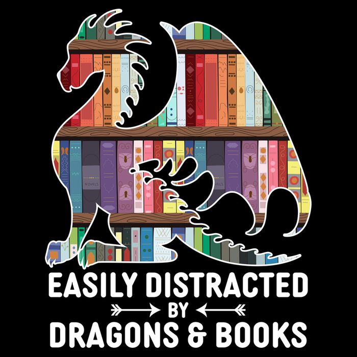Easily Distracted By Dragons and Books Fantasy Book Lover Flat Bill Trucker Hat