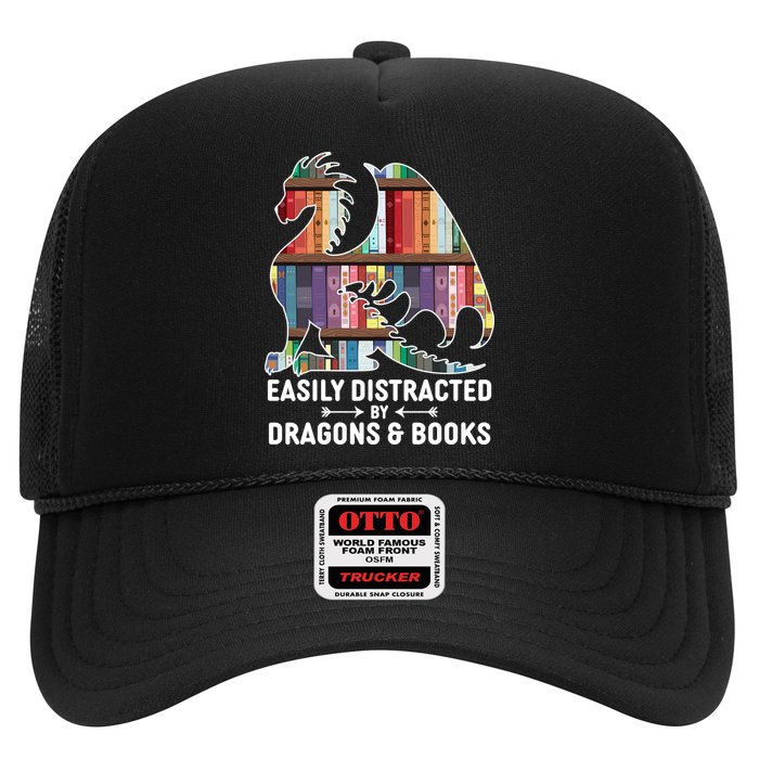 Easily Distracted By Dragons and Books Fantasy Book Lover Hat