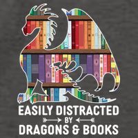 Easily Distracted By Dragons and Books Fantasy Book Lover Vector Backpack