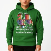Easily Distracted By Dragons and Books Fantasy Book Lover Hoodie