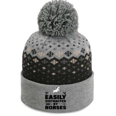 Easily Distracted By Horses The Baniff Cuffed Pom Beanie