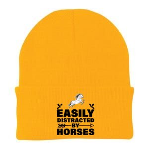 Easily Distracted By Horses Knit Cap Winter Beanie