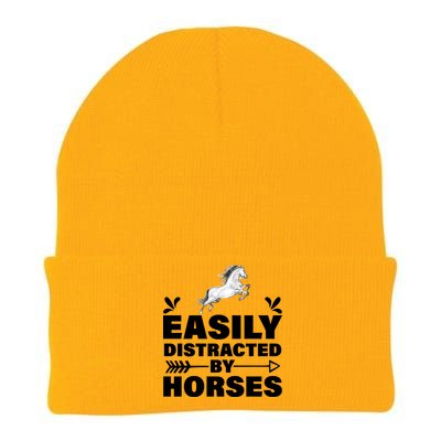 Easily Distracted By Horses Knit Cap Winter Beanie