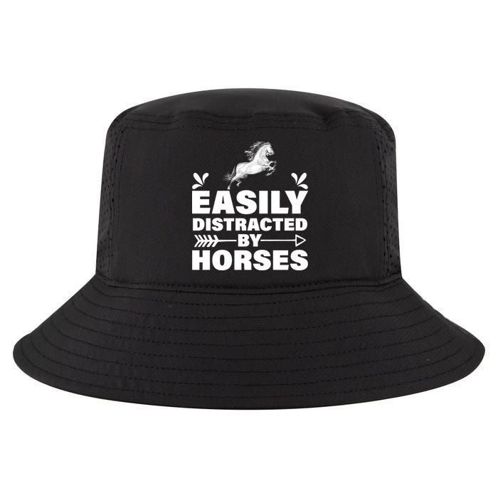 Easily Distracted By Horses Cool Comfort Performance Bucket Hat