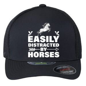 Easily Distracted By Horses Flexfit Unipanel Trucker Cap