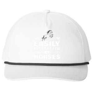 Easily Distracted By Horses Snapback Five-Panel Rope Hat