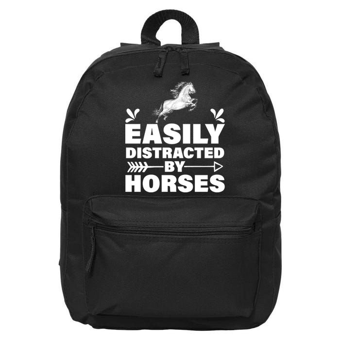 Easily Distracted By Horses 16 in Basic Backpack