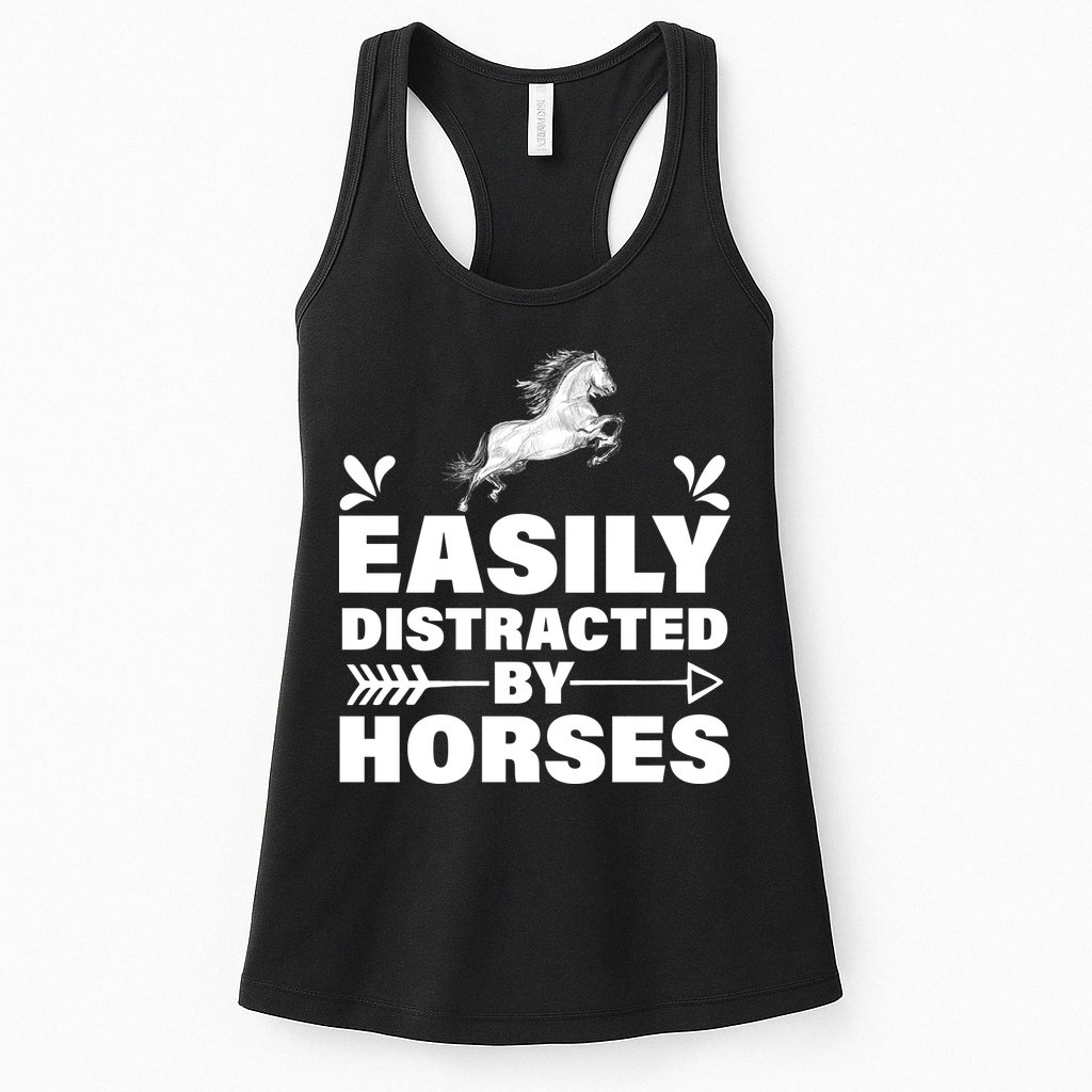 Easily Distracted By Horses Womens Tank Top