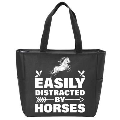 Easily Distracted By Horses Zip Tote Bag