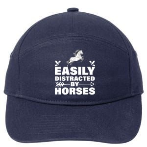 Easily Distracted By Horses 7-Panel Snapback Hat