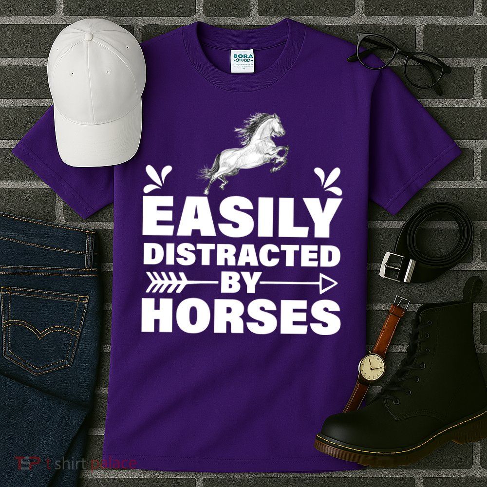 Easily Distracted By Horses Tall T-Shirt