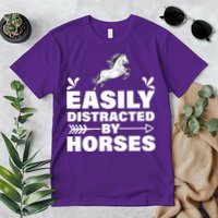 Easily Distracted By Horses Premium T-Shirt