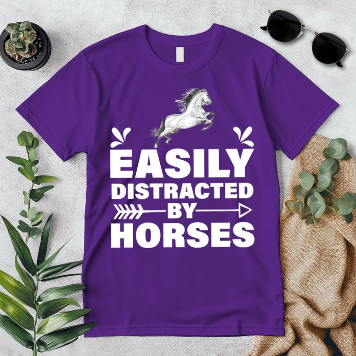Easily Distracted By Horses Premium T-Shirt