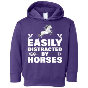 Easily Distracted By Horses Toddler Hoodie