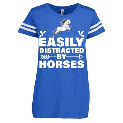 Easily Distracted By Horses Enza Ladies Jersey Football T-Shirt