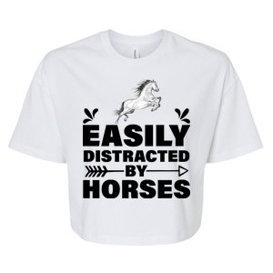 Easily Distracted By Horses Bella+Canvas Jersey Crop Tee