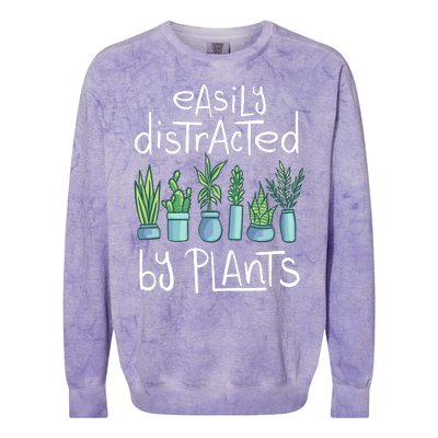 Easily Distracted By Plants Colorblast Crewneck Sweatshirt