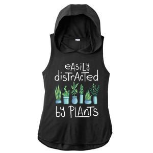 Easily Distracted By Plants Ladies PosiCharge Tri-Blend Wicking Draft Hoodie Tank