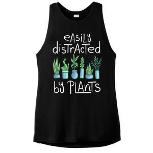 Easily Distracted By Plants Ladies PosiCharge Tri-Blend Wicking Tank