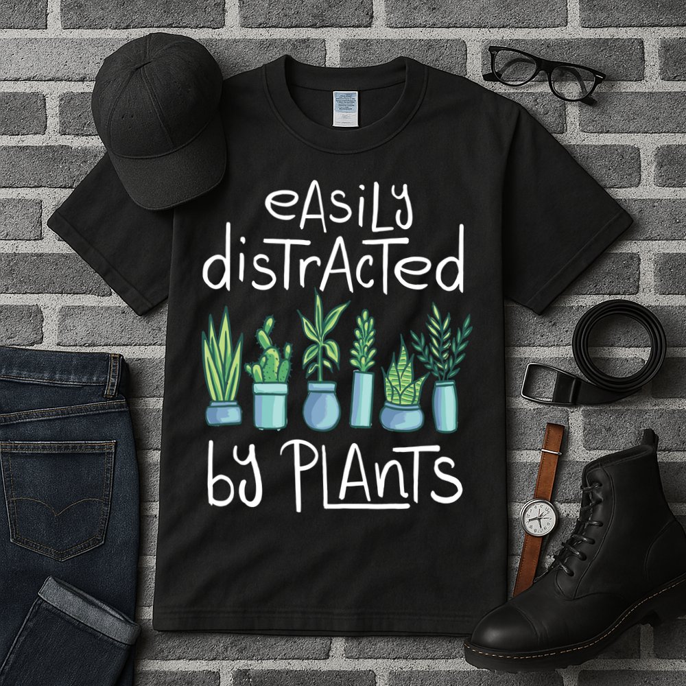 Easily Distracted By Plants Tall T-Shirt