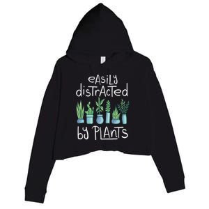 Easily Distracted By Plants Crop Fleece Hoodie