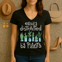 Easily Distracted By Plants Women's V-Neck T-Shirt