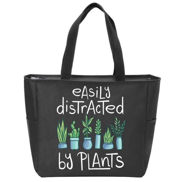 Easily Distracted By Plants Zip Tote Bag
