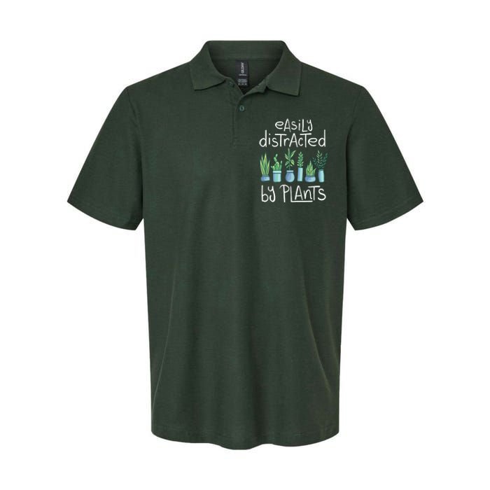 Easily Distracted By Plants Softstyle Adult Sport Polo