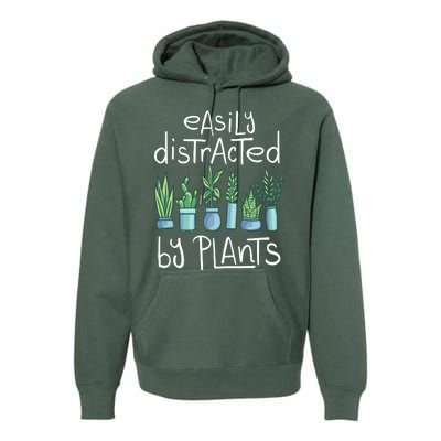 Easily Distracted By Plants Premium Hoodie