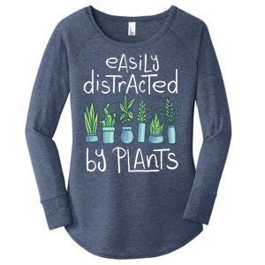 Easily Distracted By Plants Women's Perfect Tri Tunic Long Sleeve Shirt