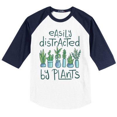 Easily Distracted By Plants Baseball Sleeve Shirt