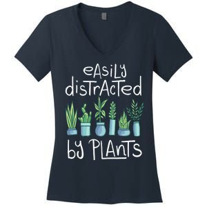 Easily Distracted By Plants Women's V-Neck T-Shirt