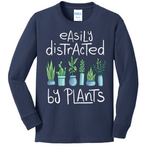 Easily Distracted By Plants Kids Long Sleeve Shirt