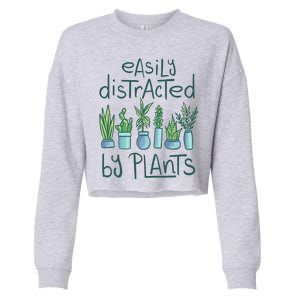 Easily Distracted By Plants Cropped Pullover Crew